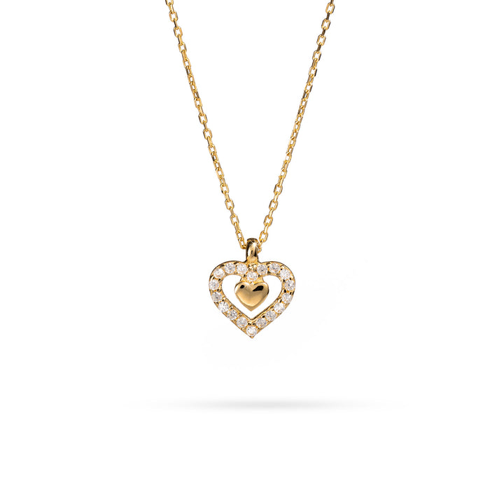 Колие Senso Gold Heart with Crystals