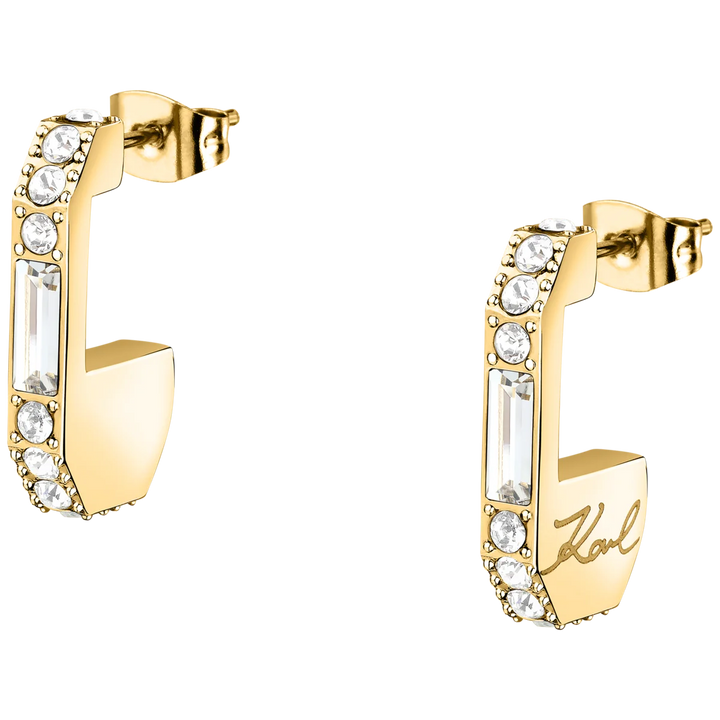 Дамски обеци Crystals, златисти халки с кристали