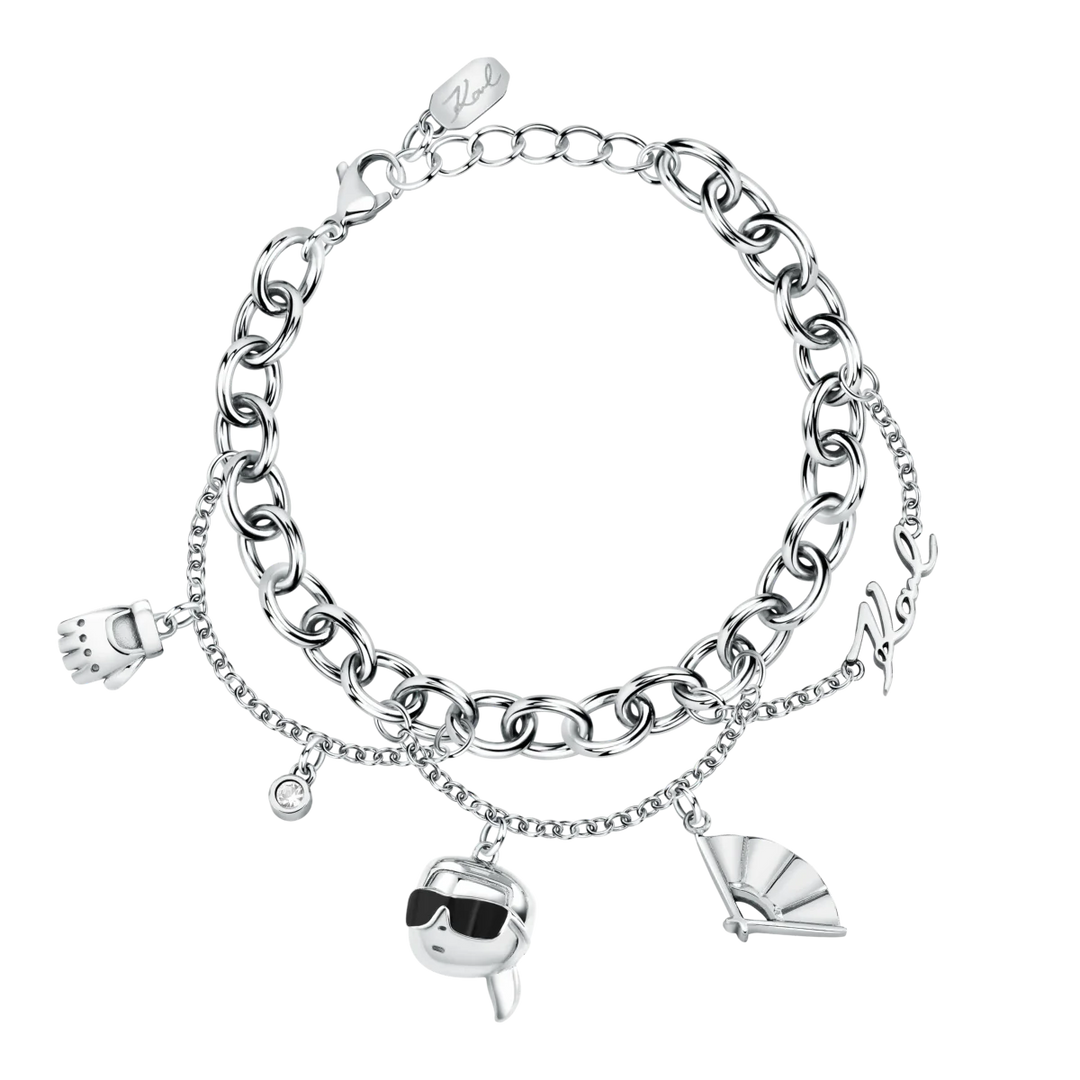 Дамска гривна Karl Lagerfeld Charms със сребристи висулки