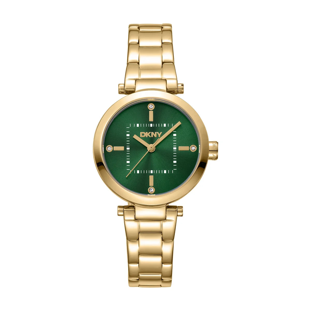 Дамски часовник DKNY Soho Mini – златиста стомана и тъмнозелен циферблат, 30 мм, часовник DKNY модел DK1L092M0075