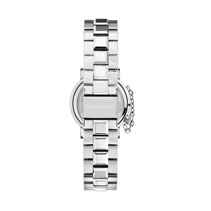 Дамски часовник Karl Lagerfeld Crystals, стоманена гривна в сребрист цвят с разгъваща се закопчалка – модел R0553100502