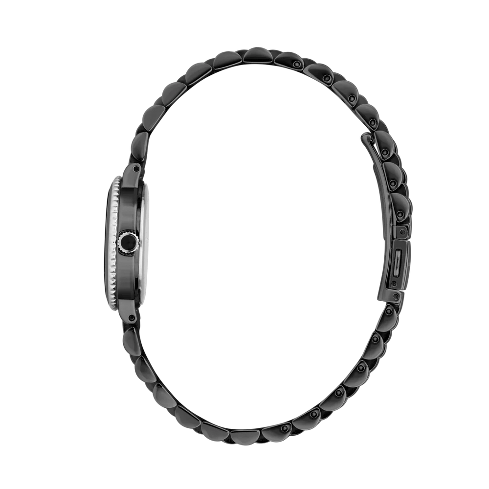 Дамски часовник Karl Lagerfeld Kaiser, черна стоманена верижка и разгъваща се закопчалка с лого – модел R0553104506, изглед отзад
