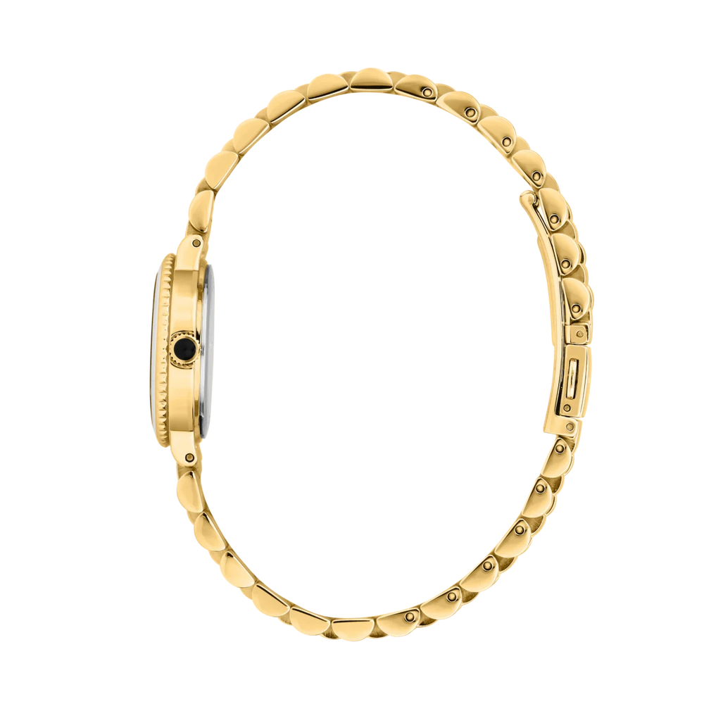 Дамски часовник Karl Lagerfeld Kaiser със златна стоманена верижка и сребрист циферблат с подпис Karl – модел R0553104508
