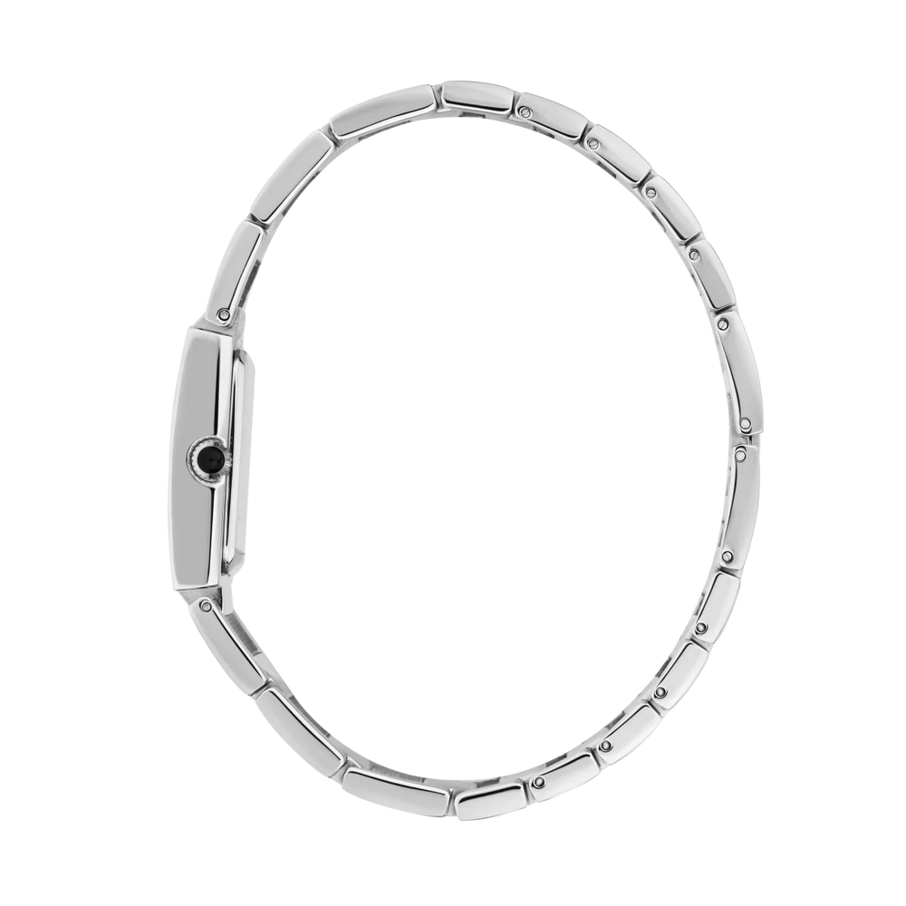 Дамски часовник KARL LAGERFELD Paris, тънък страничен профил на правоъгълния корпус и стоманената гривна – модел R0553103504