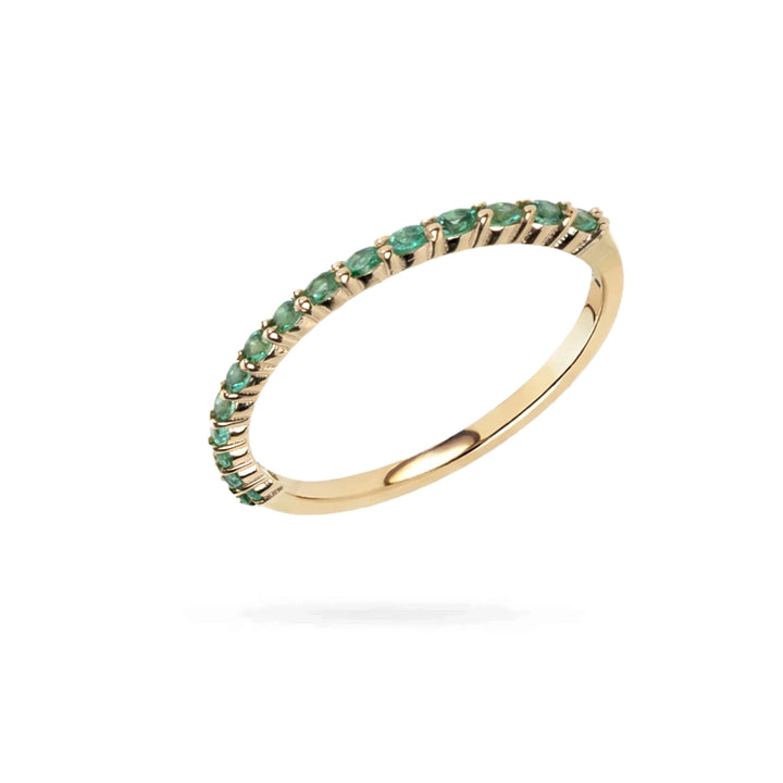 Пръстен от злато 14к с инкрустиран Изумруд.