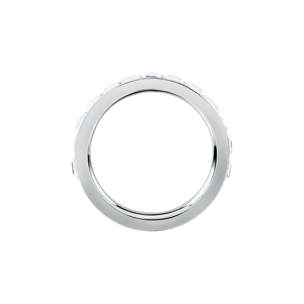Дамски пръстен Karl Lagerfeld Crystals, полирана сребриста халка с инкрустация от кристали – модел KLAYC51012, изглед отгоре