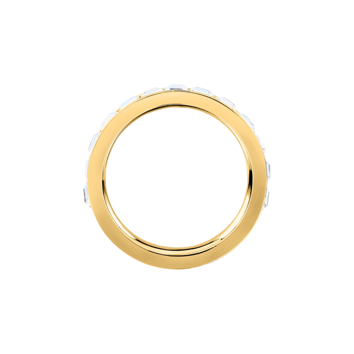 Златист дамски пръстен Karl Lagerfeld Crystals с канално обсипване от бели кристали – модел KLAYC48012, перспектива
