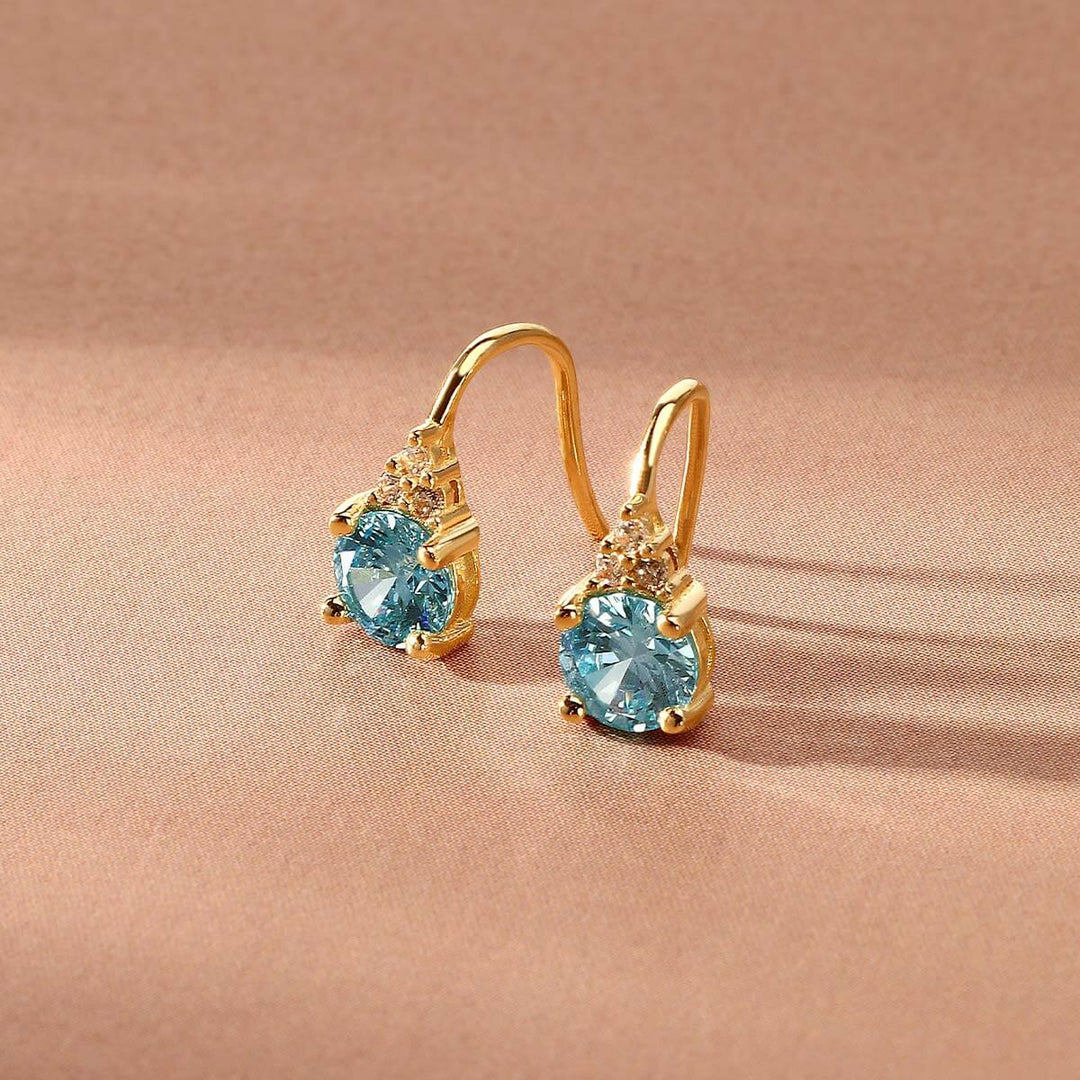 Women's silver earrings with gold plating and blue Zirconia | Morellato Tesori
