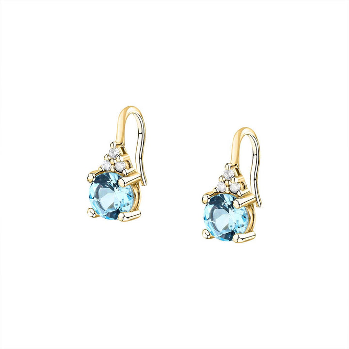 Women's silver earrings with gold plating and blue Zirconia | Morellato Tesori
