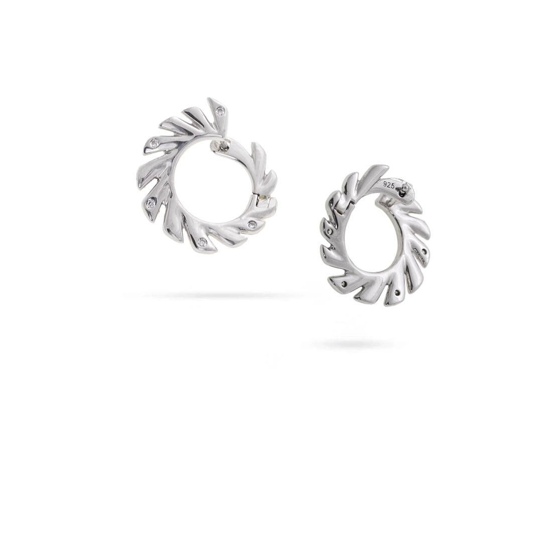 Дамски сребърни обеци с кръгъл дизайн. RE1047