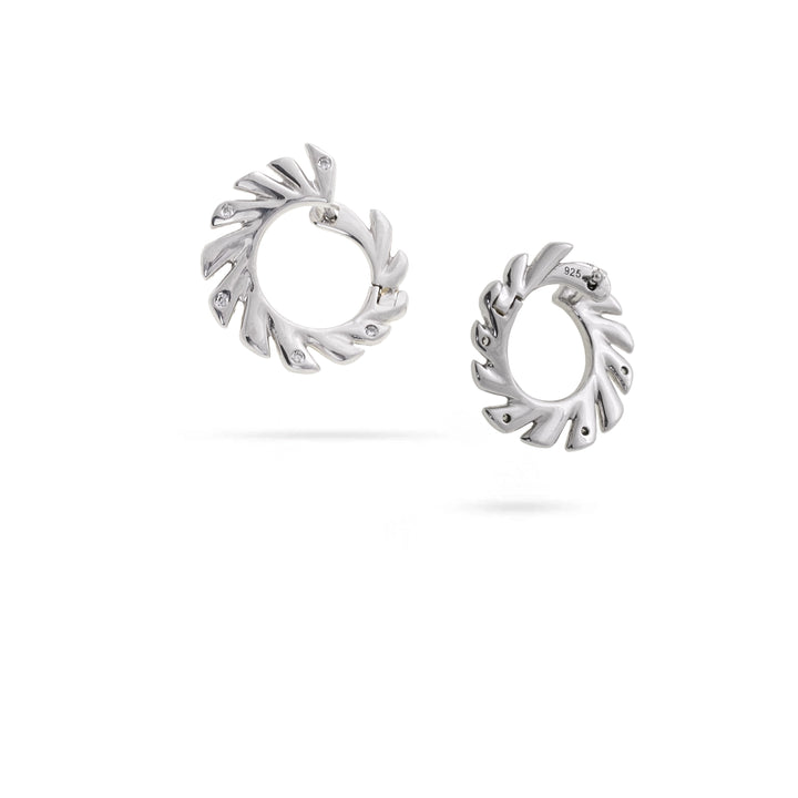 Дамски сребърни обеци с кръгъл дизайн. RE1047