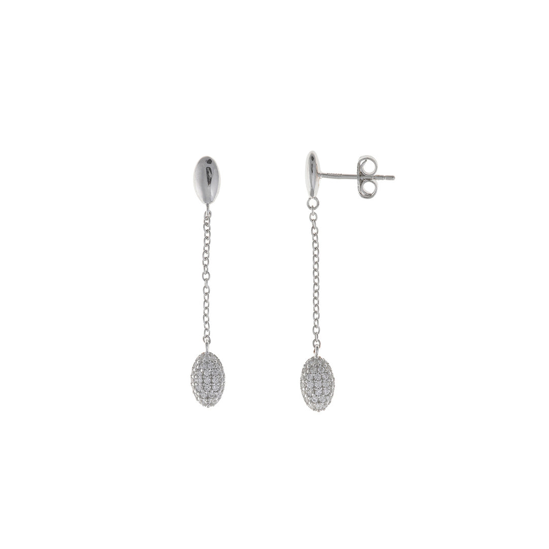 Salvatore Plata Wedding Women's Silver Dangle Earrings with Zirconia