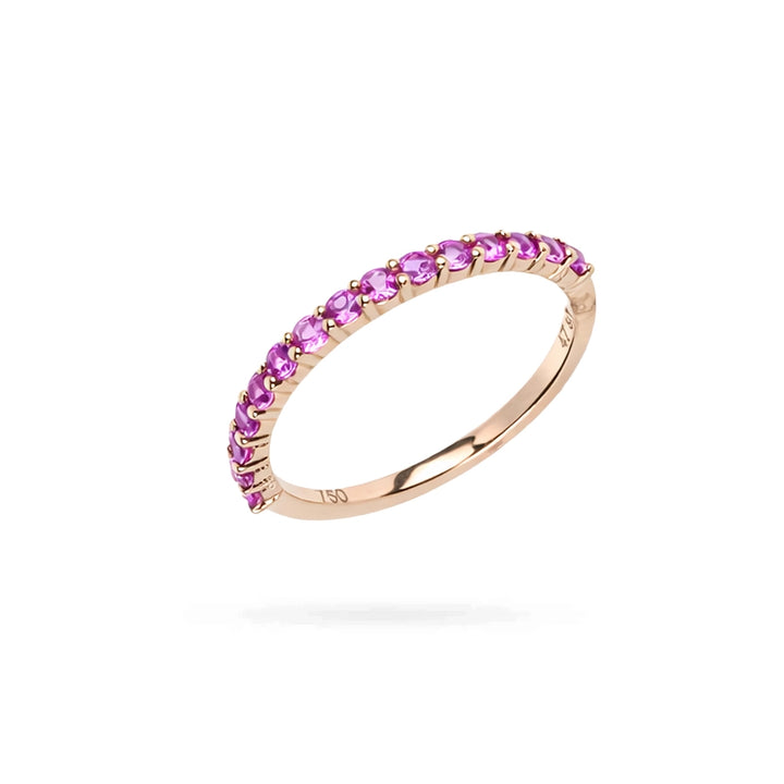 Дамски пръстен от розово злато 14к с инкрустиран розов сапфир 0.47ct