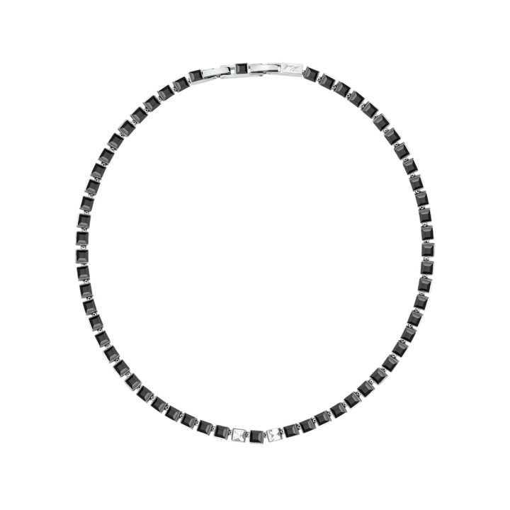 Дамско тенис колие Karl Lagerfeld Crystals с черни и бели кристали по цялата дължина – модел KLAYC05