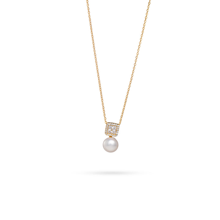 Нежно дамско колие с перла и циркони от Senso Silver