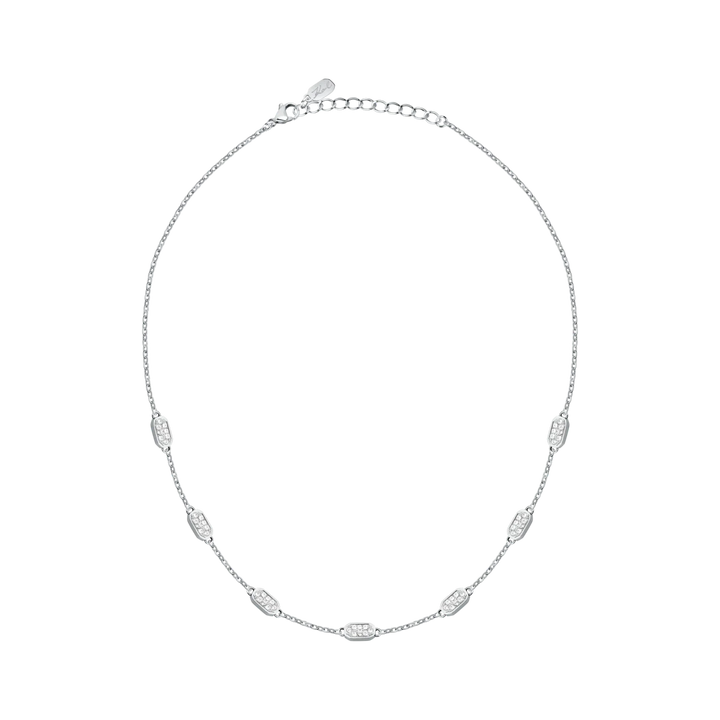 Фино сребристо колие с кристали Karl Lagerfeld Crystals с дължина 40+5 см – KLAYC63