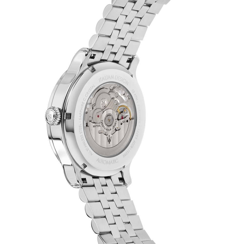 Мъжки часовник от Maserati R8823118019 - видим механизъм на задния капак.