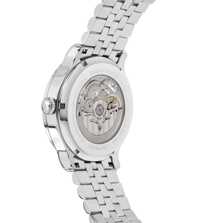 Мъжки часовник от Maserati R8823118019 - видим механизъм на задния капак.