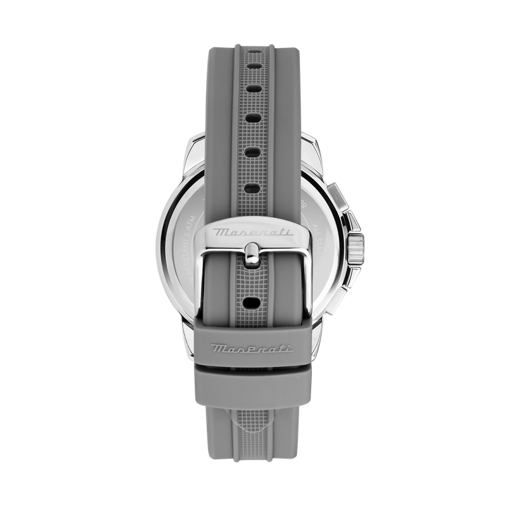 Мъжки часовник от Maserati със сива силикова каишка.