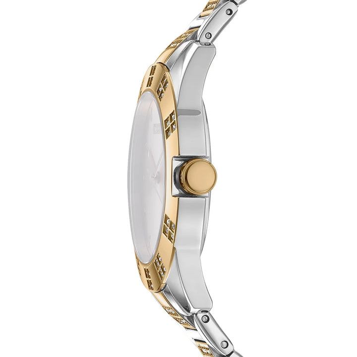 Профил на DKNY Park Ave Glitz – двуцветен корпус с кристали по безела, модел DK1L019M0065