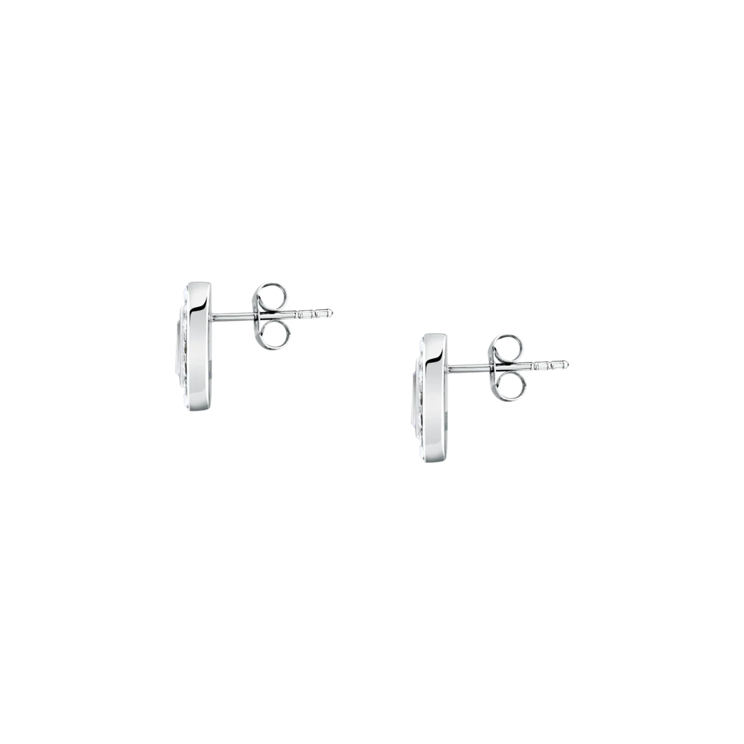 Профилен изглед на дамски обеци Karl Lagerfeld Crystals с push-back закопчаване – модел KLAYC44