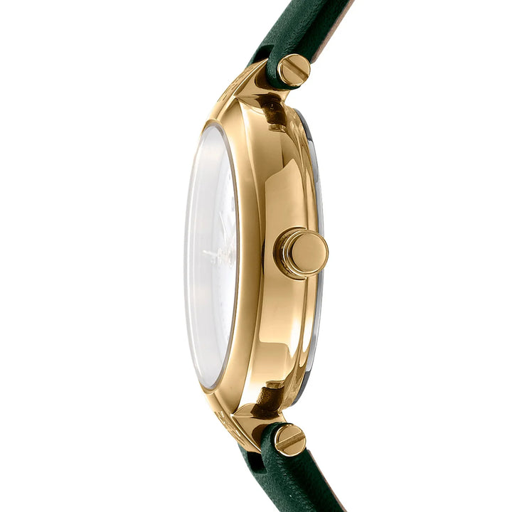 Профил на дамски часовник DKNY Essential Mini – тънък корпус с IP златисто покритие и минерално стъкло, модел DK1L043L0025