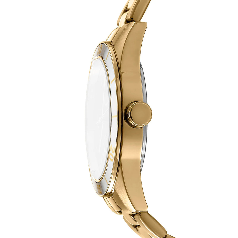 Профил на дамски часовник DKNY Nolita Sport – тънък корпус ~9 мм и минерално стъкло, модел DK1L028M0045