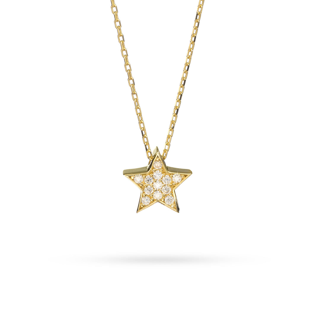 Necklace Senso Gold Star with Crystals